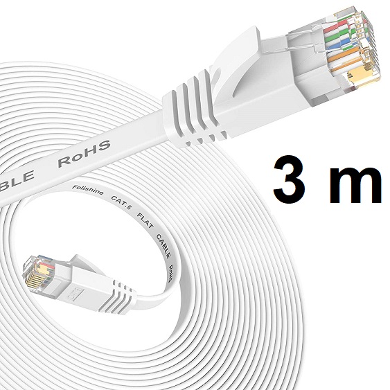 Cat6 Ethernet 3m Cable, carton of 10 ea