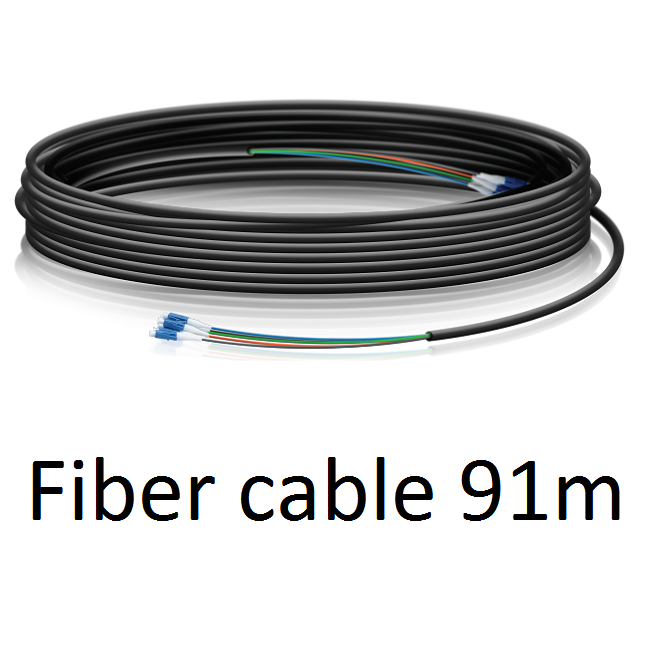 Fiber Cable with Connectors - 90m,Single Mode, carton of 4 ea