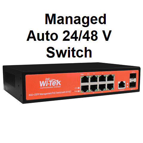 8 x GbE 24/48V Managed PoE Switch, carton of 20 each