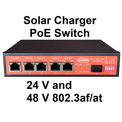 24-48V Solar UPS PoE Switch, carton of 20 each