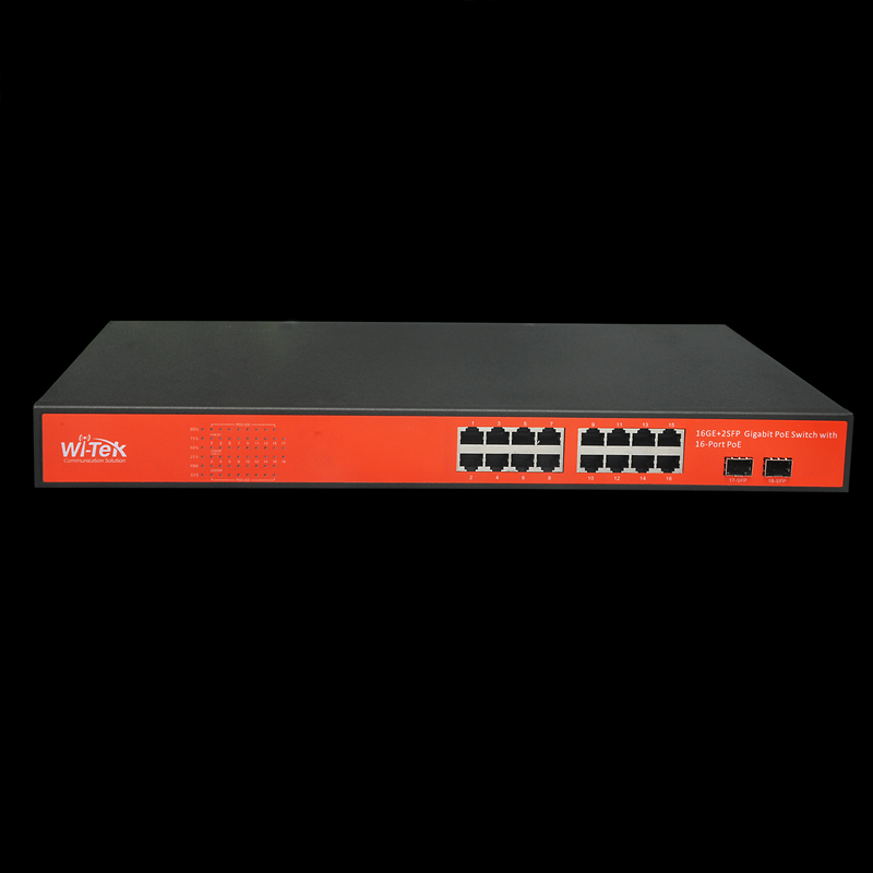 WI-PS318GF | 16 Port GbE 802.3af/at PoE Switch