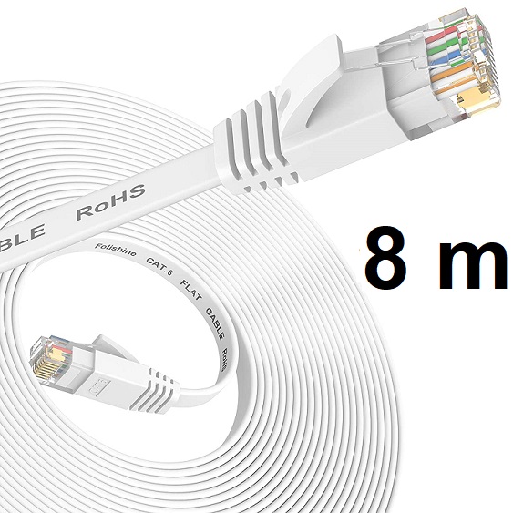 Cat6 Ethernet 8m Cable, carton of 10 ea