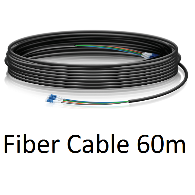 Fiber Cable with Connectors - 60m,Single Mode, carton of 5 ea