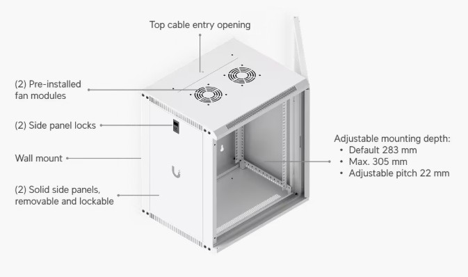 Shop 12U Rack Cabinet, 450mm deep, Perforated door Online | Freenet ...