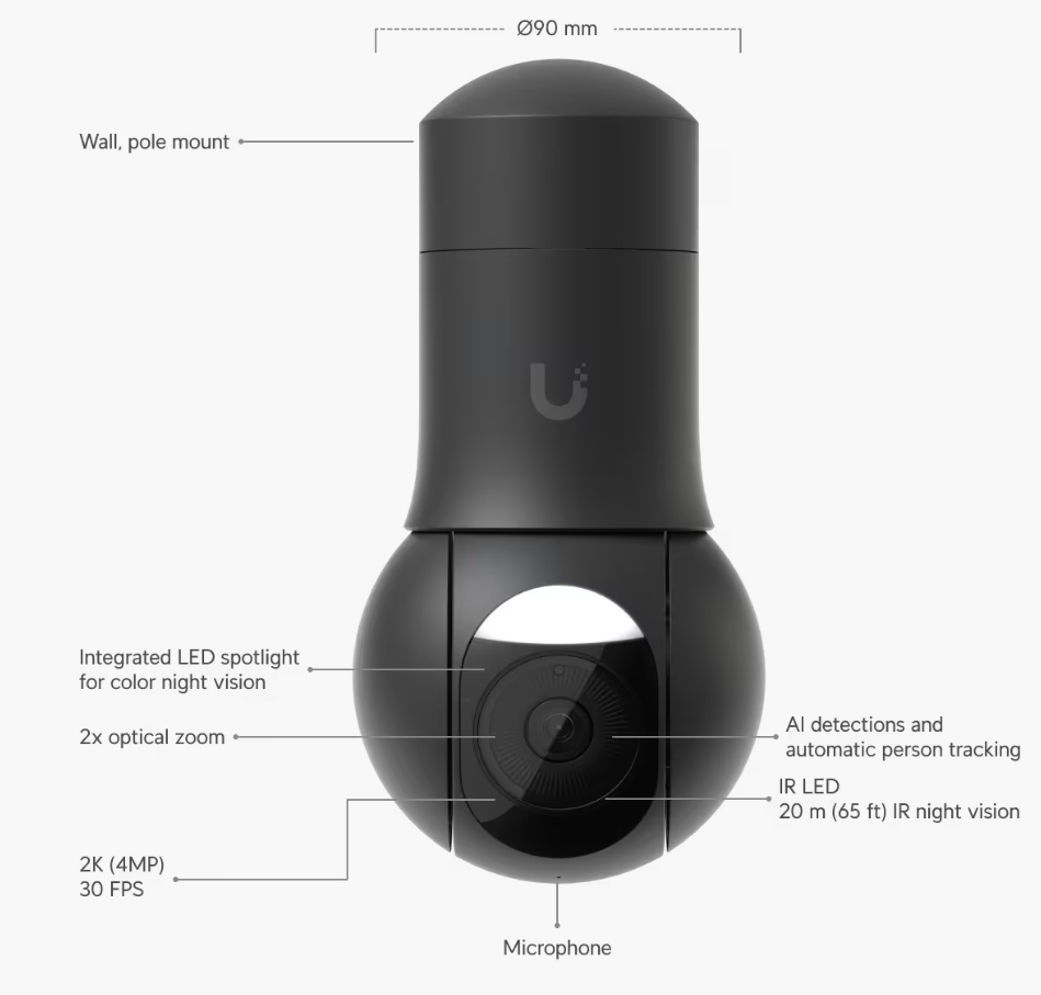 UVC-G5-PTZ-B | UniFi Protect G5 PTZ Camera | Black