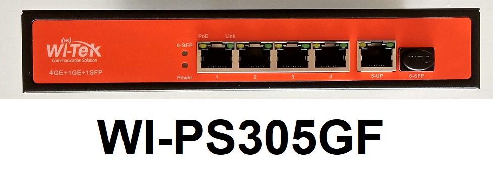 WI-PS305GF | 5 Port GbE 802.3at SFP PoE Switch